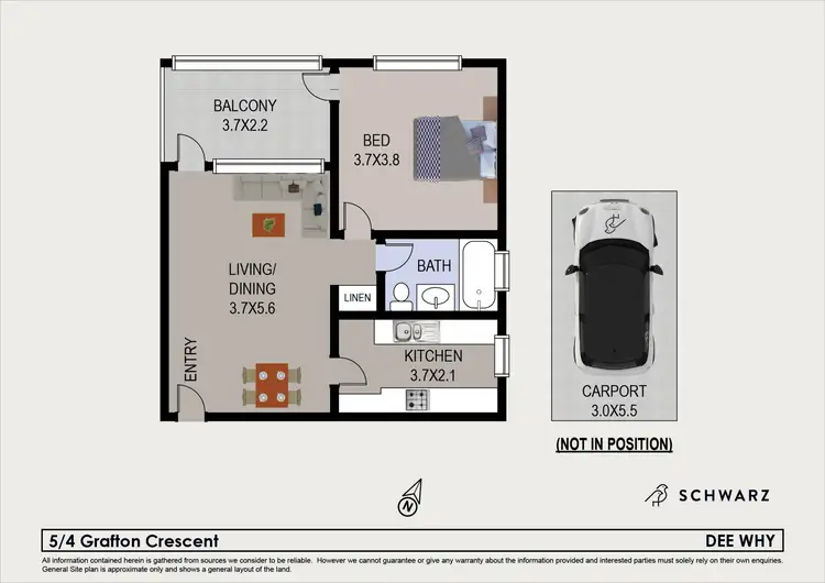 Floorplan of Homely unit listing, 5/4 Grafton Crescent, Dee Why NSW 2099