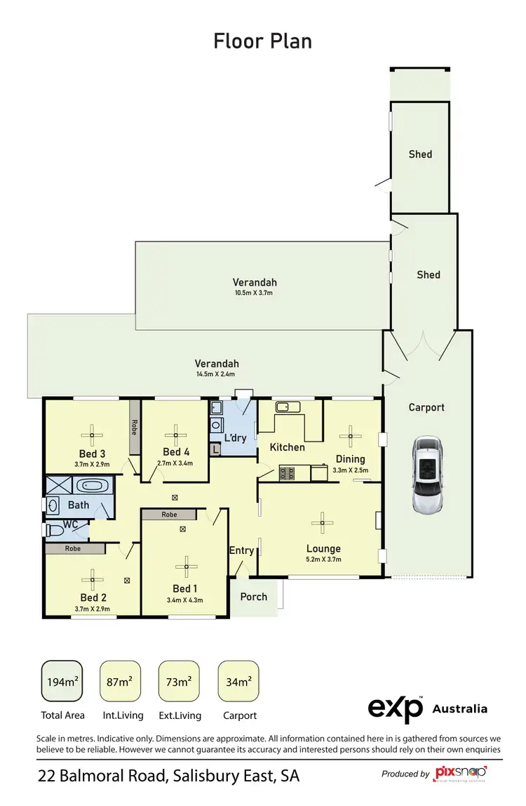 Floorplan of Homely house listing, 22 Balmoral Road, Salisbury East SA 5109