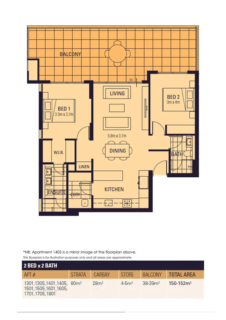 Floorplan of Homely apartment listing, 1405/53 Labouchere Road, South Perth WA 6151