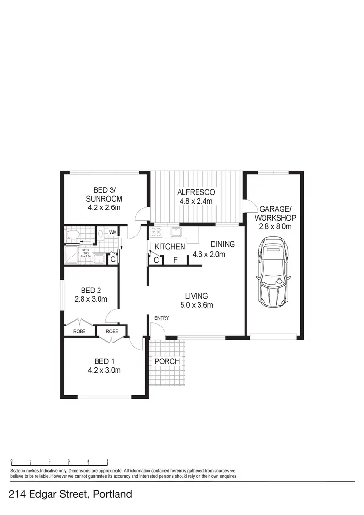 Floorplan of Homely house listing, 214 Edgar Street, Portland VIC 3305