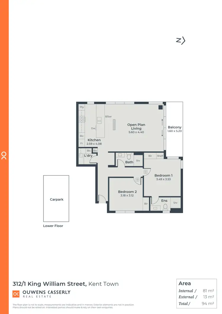 Floorplan of Homely apartment listing, 312/1 King William Street, Kent Town SA 5067