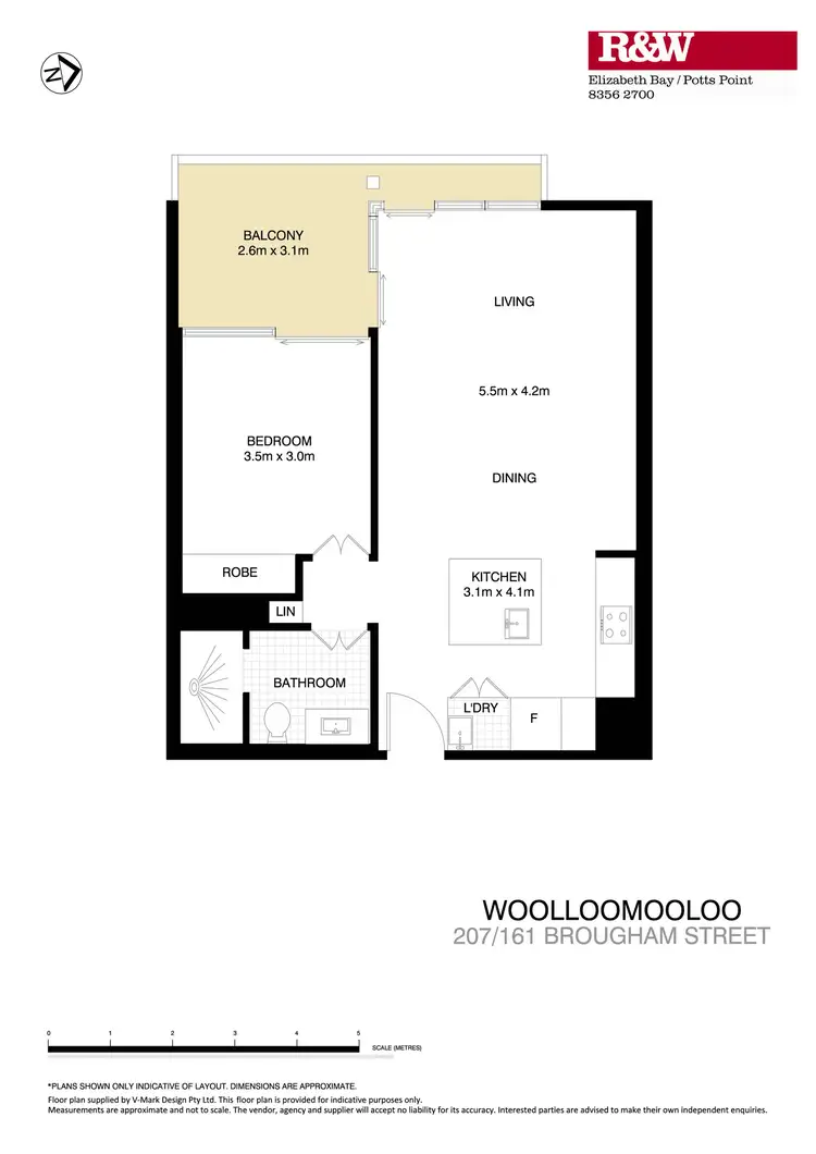 Floorplan of Homely apartment listing, 207/161 Brougham Street, Woolloomooloo NSW 2011