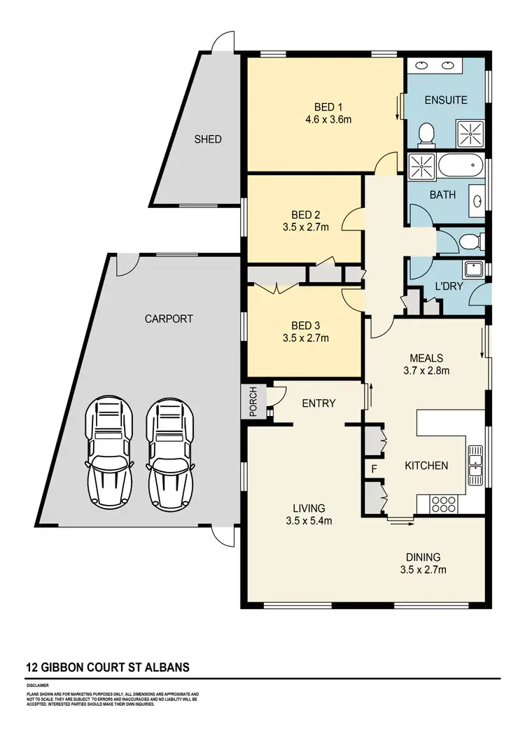 Floorplan of Homely house listing, 12 Gibbon Court, St Albans VIC 3021