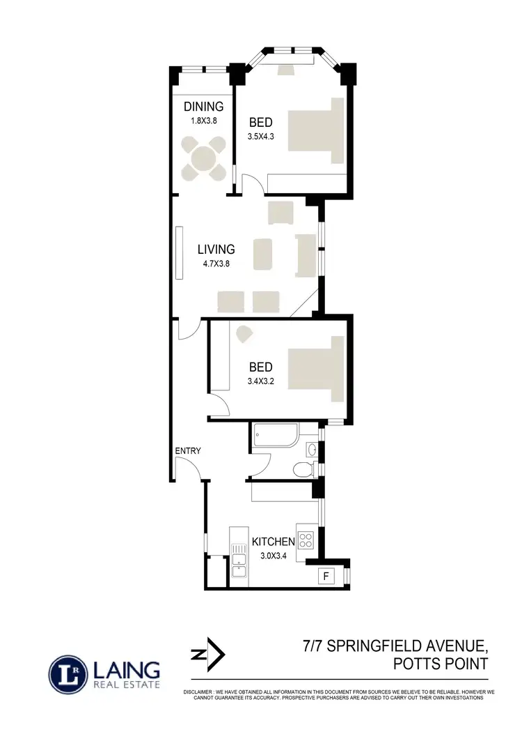 Floorplan of Homely apartment listing, 7/7 Springfield Avenue, Potts Point NSW 2011