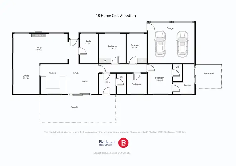 Floorplan of Homely house listing, 18 Hume Crescent, Alfredton VIC 3350
