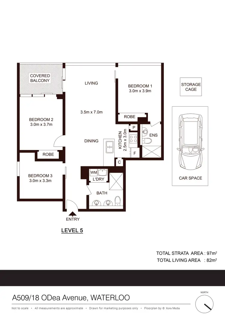 Floorplan of Homely apartment listing, 509A/18 Odea Avenue, Waterloo NSW 2017