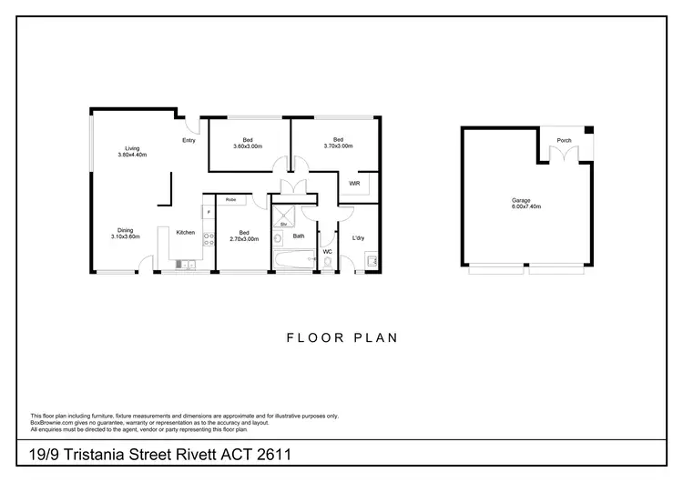 Floorplan of Homely townhouse listing, 19/9 Tristania Street, Rivett ACT 2611