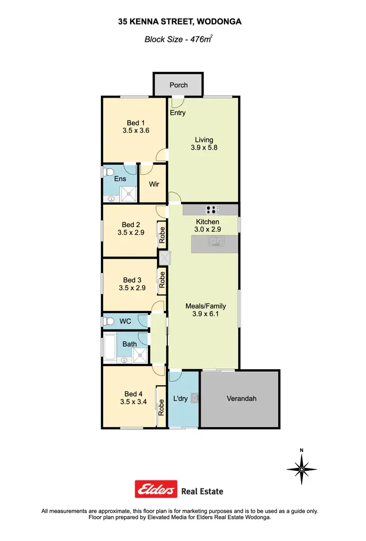 Floorplan of Homely house listing, 35 Kenna Street, Wodonga VIC 3690