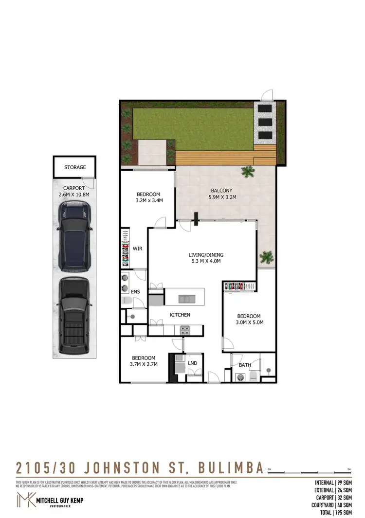 Floorplan of Homely apartment listing, 2105/30 Johnston Street, Bulimba QLD 4171