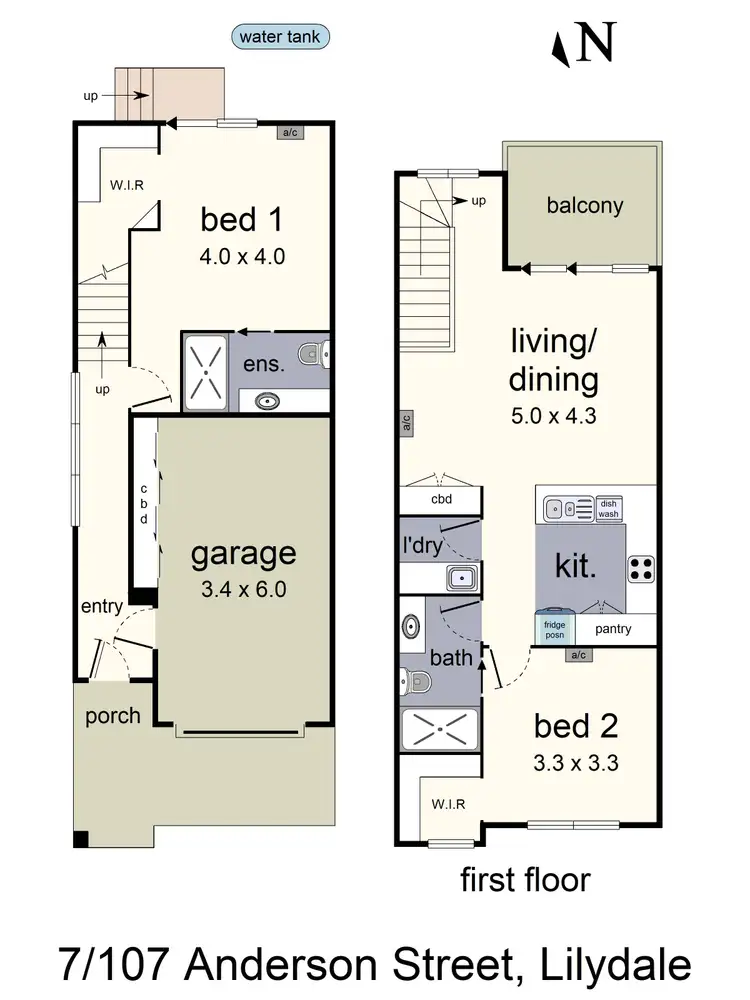 Floorplan of Homely townhouse listing, 7/107 Anderson Street, Lilydale VIC 3140