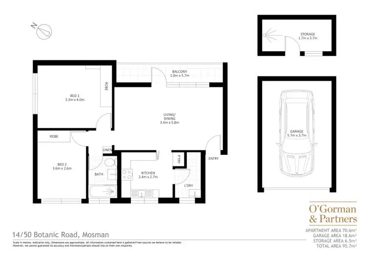 Floorplan of Homely apartment listing, 14/50 Botanic Road, Mosman NSW 2088