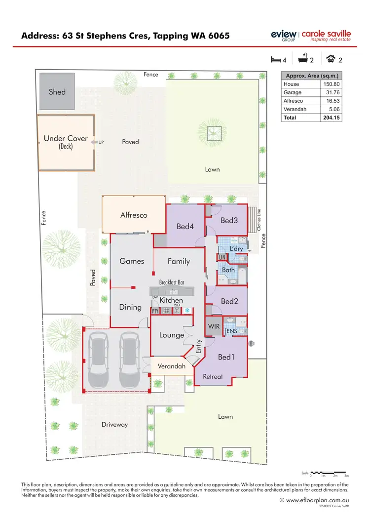 Floorplan of Homely house listing, 63 St Stephens Crescent, Tapping WA 6065