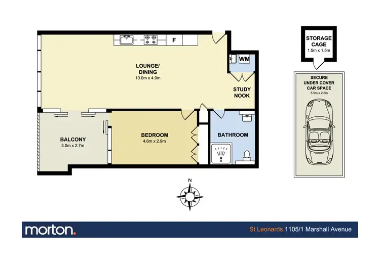Floorplan of Homely apartment listing, 1105/1 Marshall Avenue, St Leonards NSW 2065