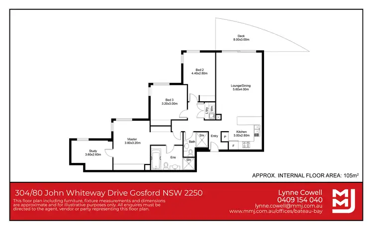 Floorplan of Homely apartment listing, 304/80 John Whiteway Drive, Gosford NSW 2250