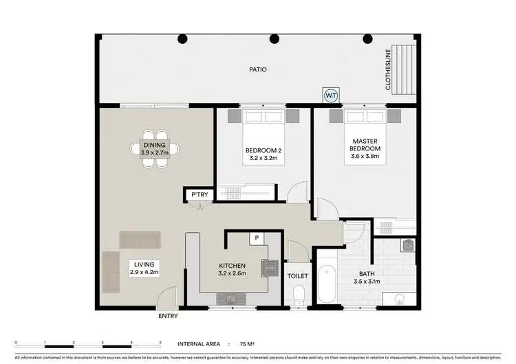 Floorplan of Homely unit listing, 2/6 Burns Street, Frenchville QLD 4701
