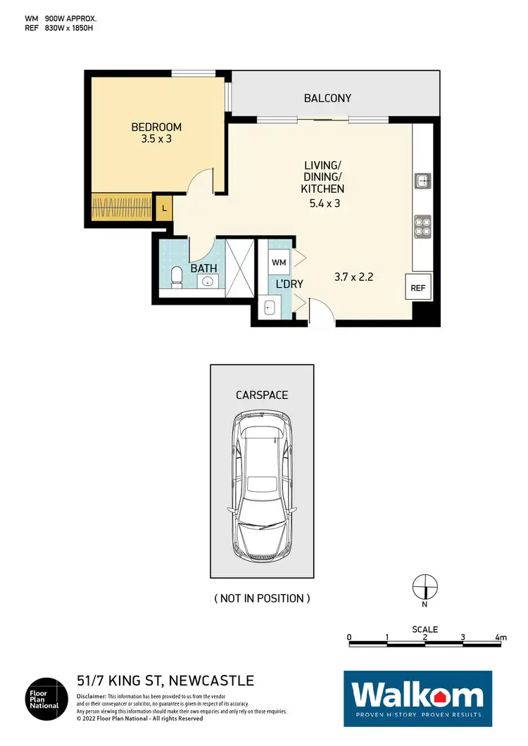 Floorplan of Homely apartment listing, 51/7 King Street, Newcastle NSW 2300