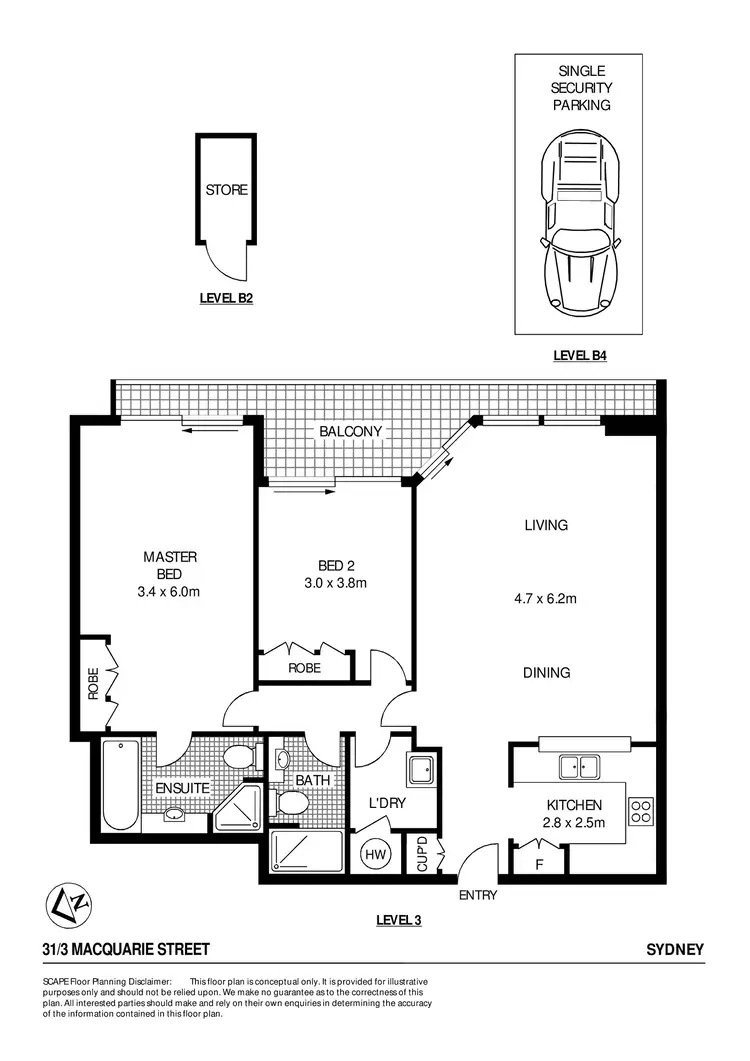 Floorplan of Homely apartment listing, 31/3 Macquarie Street, Sydney NSW 2000