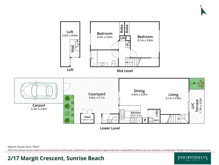Floorplan of Homely unit listing, 2/17 Margit Crescent, Sunrise Beach QLD 4567