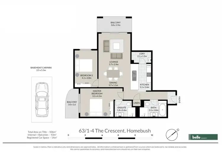 Floorplan of Homely apartment listing, 63/1-4 The Crescent, Strathfield NSW 2135
