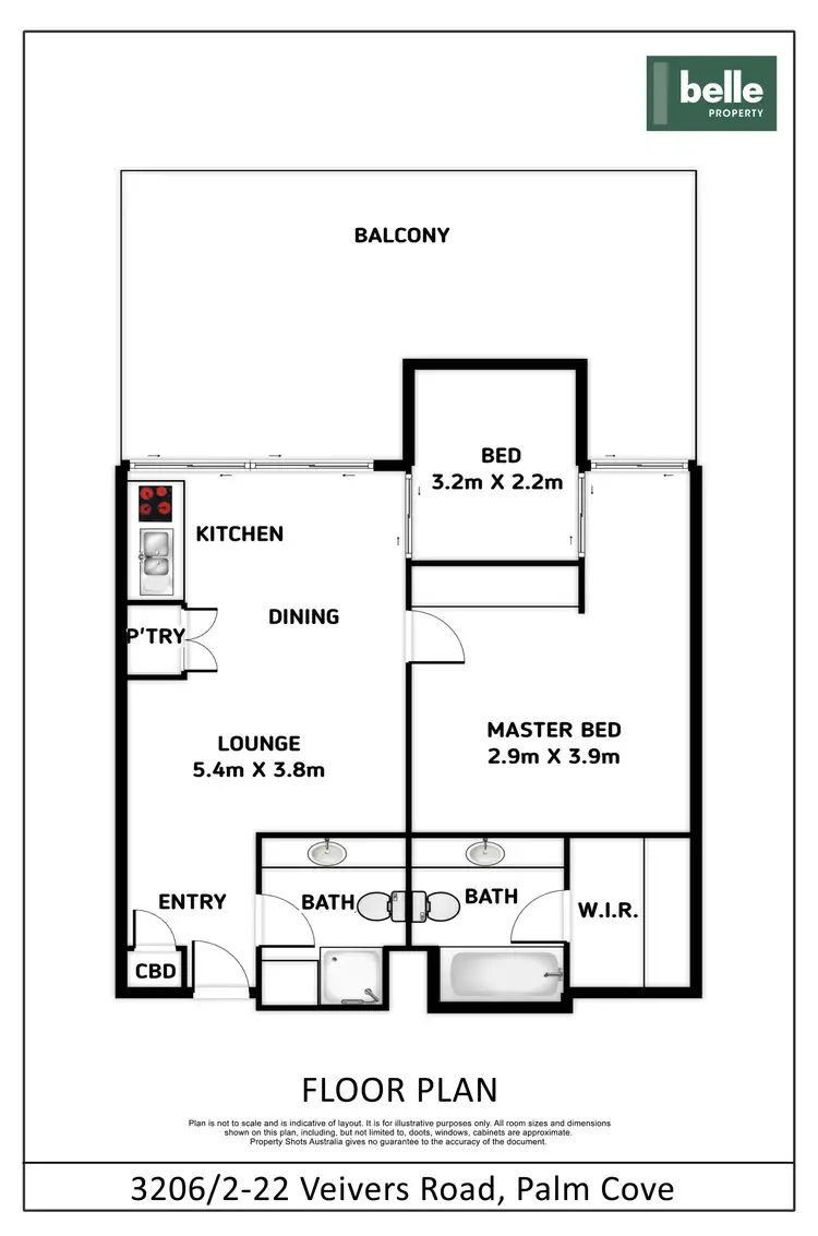 Floorplan of Homely apartment listing, 3206/2-22 Veivers Road, Palm Cove QLD 4879