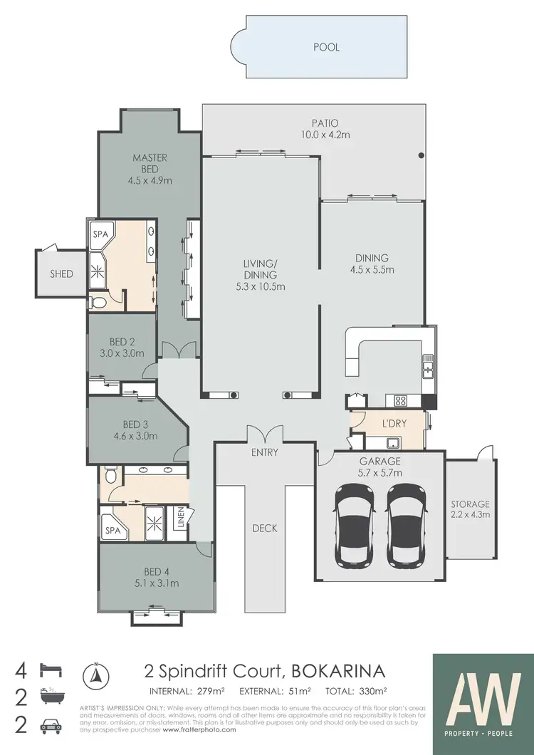 Floorplan of Homely house listing, 2 Spindrift Court, Bokarina QLD 4575