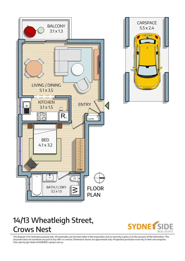 Floorplan of Homely apartment listing, 14/13 Wheatleigh Street, Crows Nest NSW 2065
