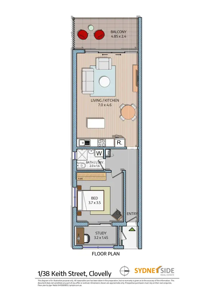 Floorplan of Homely apartment listing, 1/38 Keith Street, Clovelly NSW 2031