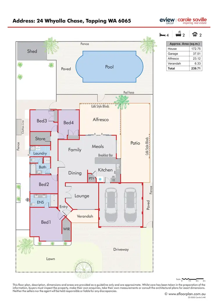 Floorplan of Homely house listing, 24 Whyalla Chase, Tapping WA 6065