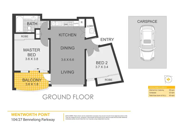 Floorplan of Homely apartment listing, 104/27 Bennelong Parkway, Wentworth Point NSW 2127