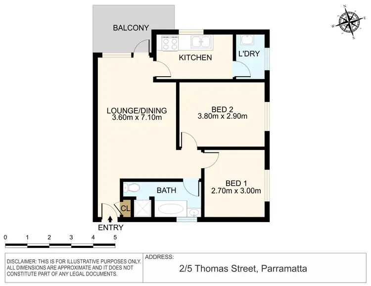 Floorplan of Homely unit listing, 2/5 Thomas Street, Parramatta NSW 2150