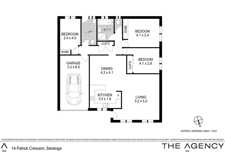 Floorplan of Homely semi-detached listing, 1a Patrick Crescent, Saratoga NSW 2251
