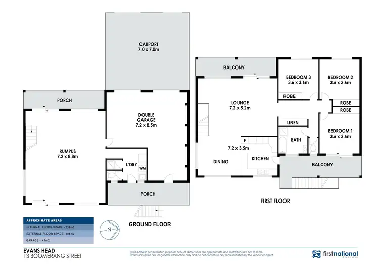 Floorplan of Homely house listing, 13 Boomerang Street, Evans Head NSW 2473