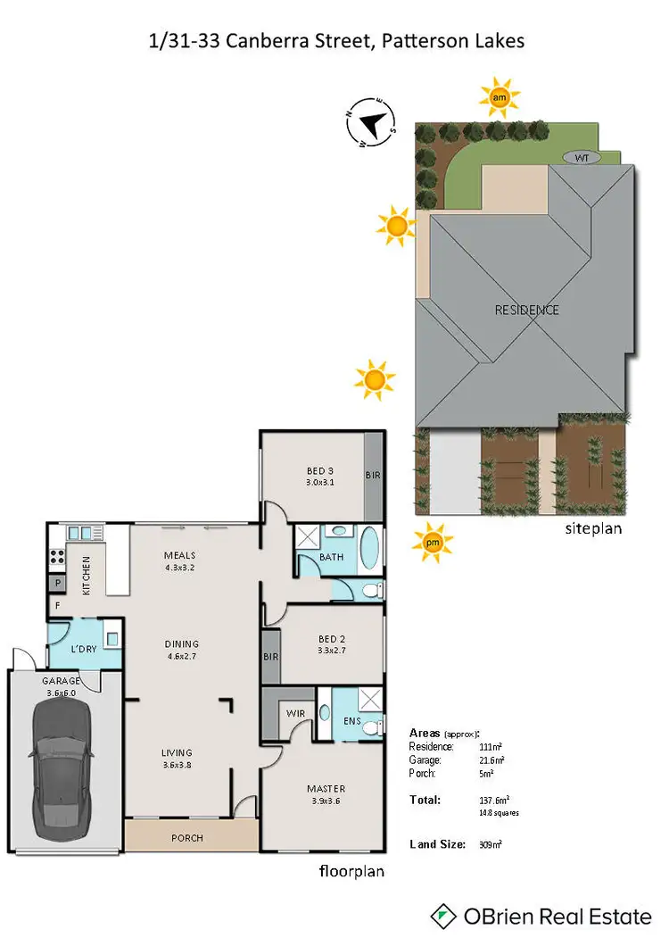 Floorplan of Homely townhouse listing, 1/31-33 Canberra Street, Patterson Lakes VIC 3197