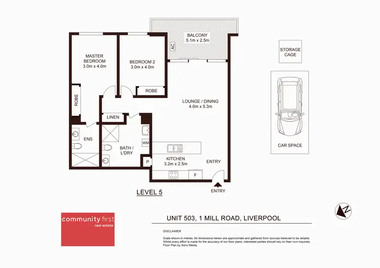 Floorplan of Homely unit listing, 503/1 Mill Road, Liverpool NSW 2170