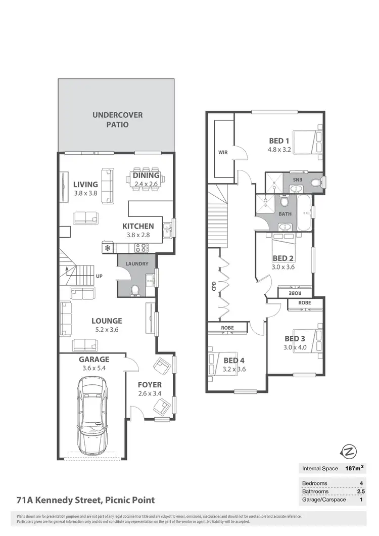 Floorplan of Homely semi-detached listing, 71a Kennedy Street, Picnic Point NSW 2213