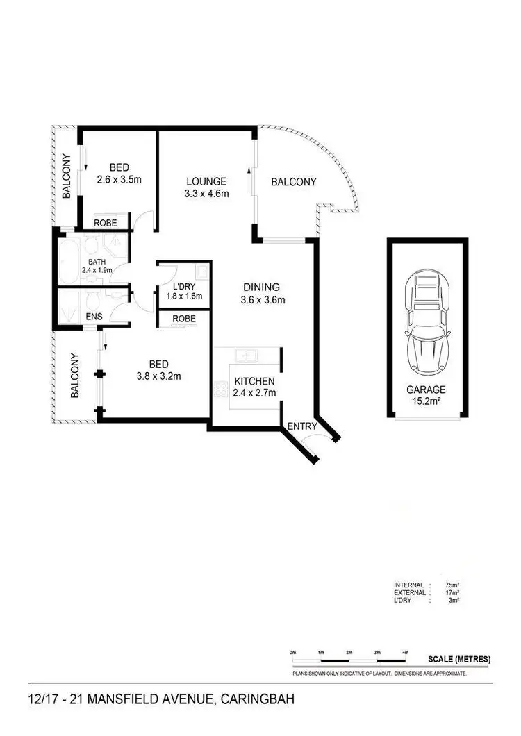 Floorplan of Homely apartment listing, 12/17-21 Mansfield Avenue, Caringbah NSW 2229