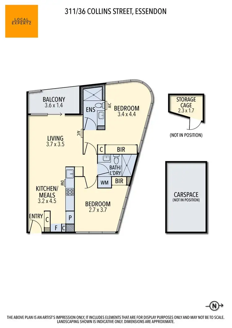 Floorplan of Homely apartment listing, 311/36 Collins Street, Essendon VIC 3040