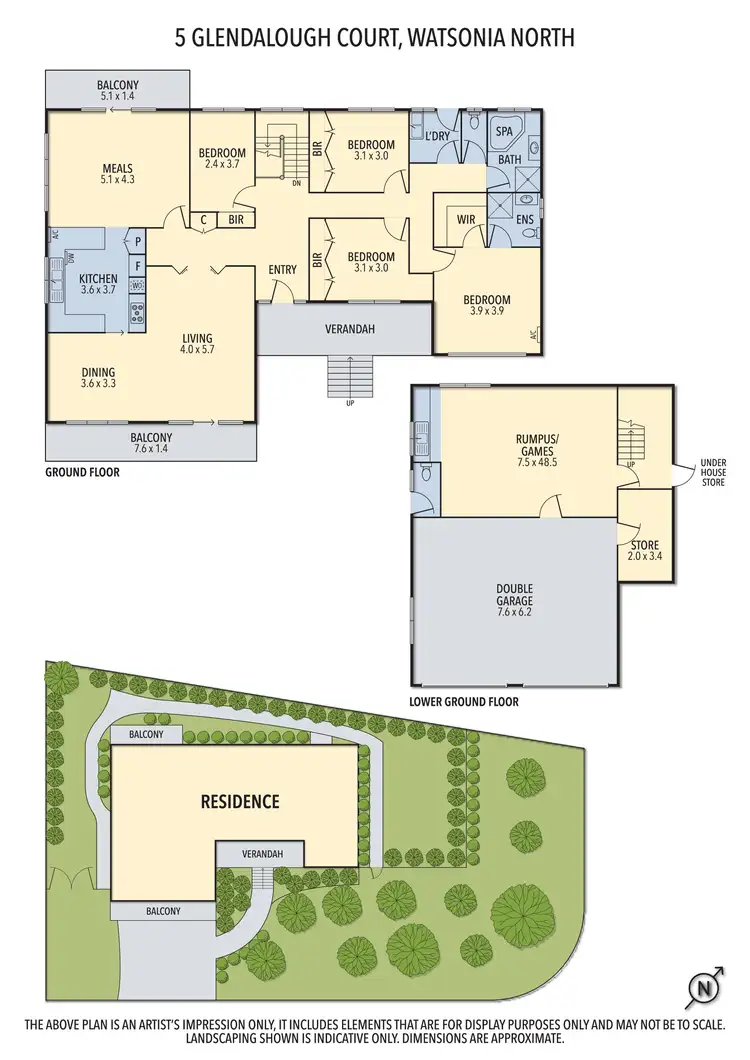 Floorplan of Homely house listing, 5 Glendalough Court, Watsonia North VIC 3087