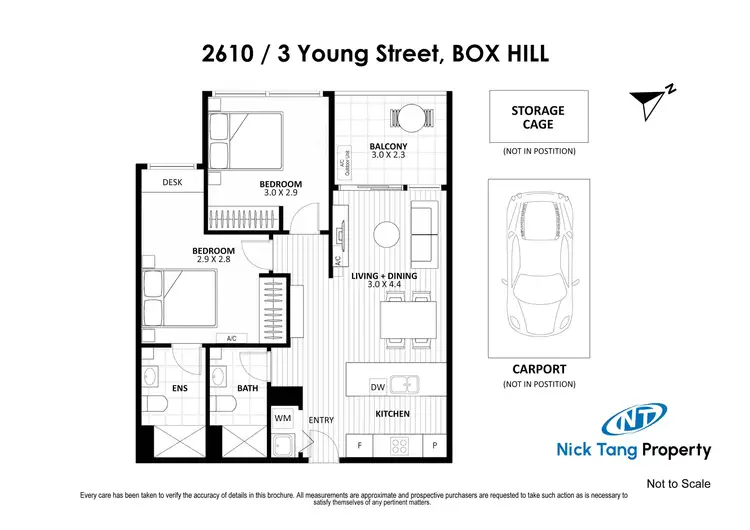 Floorplan of Homely apartment listing, 2610/3 Young Street, Box Hill VIC 3128