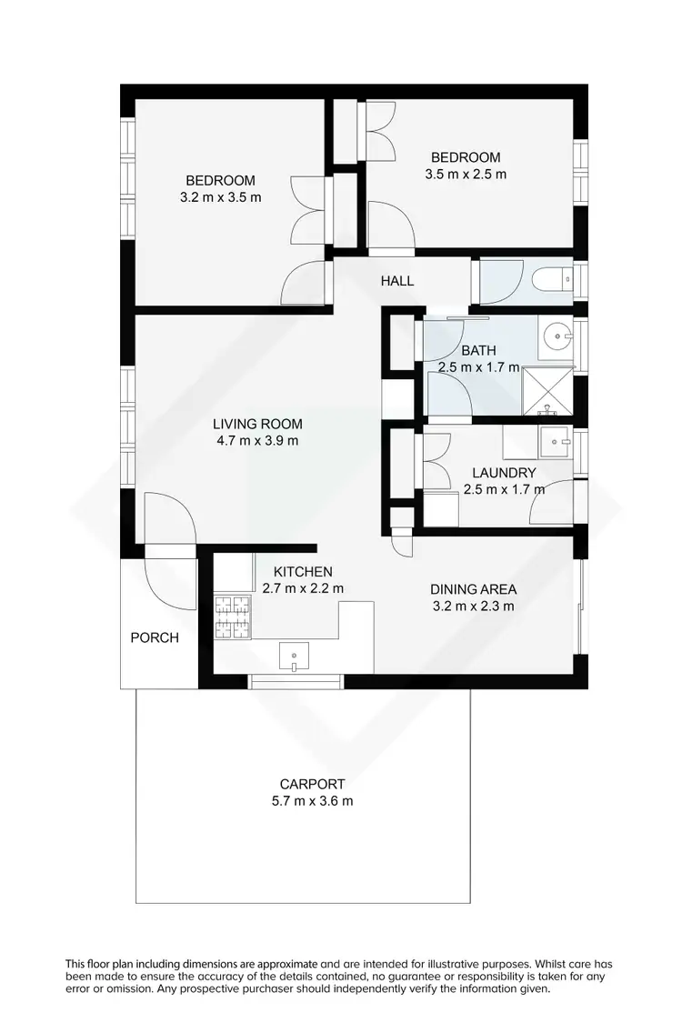 Floorplan of Homely unit listing, 2/14 Mayfair Drive, Wodonga VIC 3690