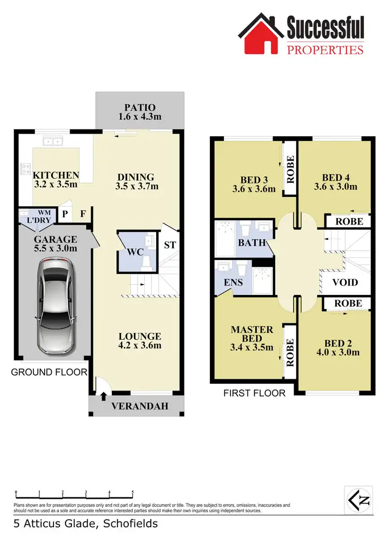 Floorplan of Homely townhouse listing, 5 Atticus Glade, Schofields NSW 2762