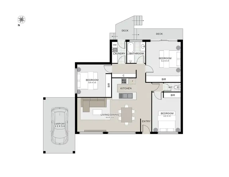 Floorplan of Homely unit listing, 13/231-233 Hobart Road, Kings Meadows TAS 7249