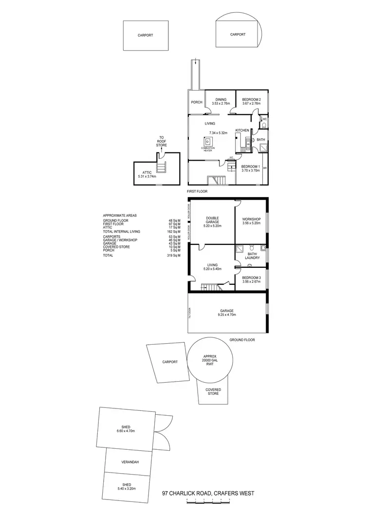 Floorplan of Homely house listing, 97 Charlick Road, Crafers West SA 5152
