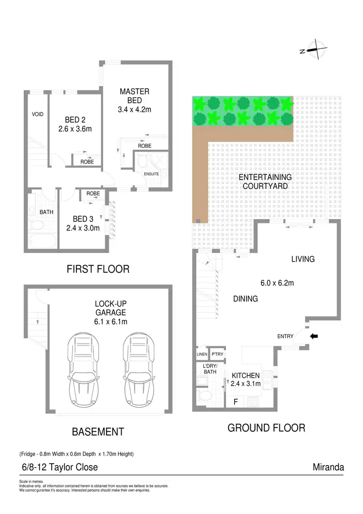 Floorplan of Homely townhouse listing, 6/8-12 Taylor Close, Miranda NSW 2228