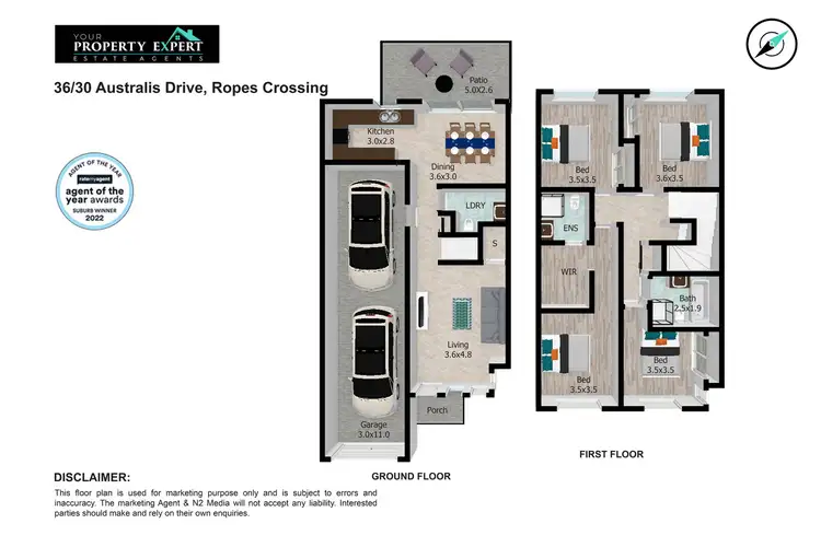 Floorplan of Homely townhouse listing, 36/30 Australis Drive, Ropes Crossing NSW 2760