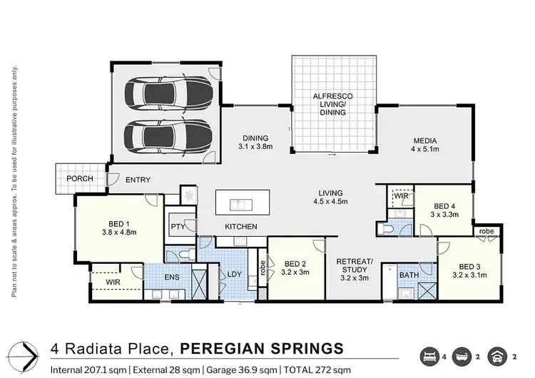 Floorplan of Homely house listing, 4 Radiata Place, Peregian Springs QLD 4573