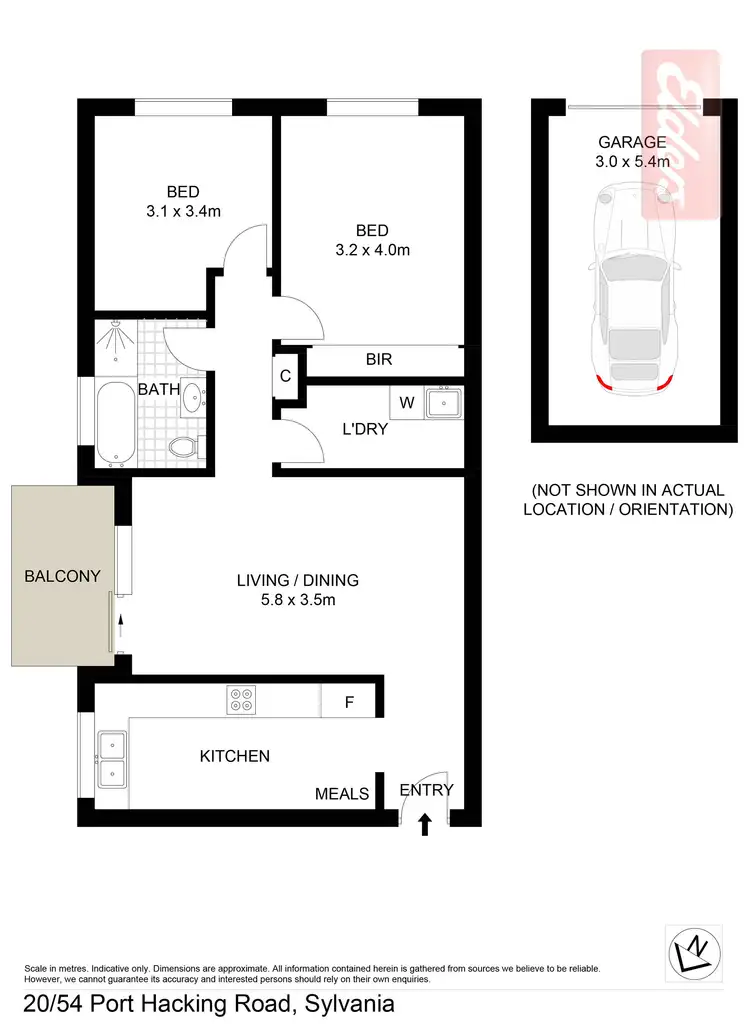 Floorplan of Homely unit listing, 20/54 Port Hacking Road, Sylvania NSW 2224
