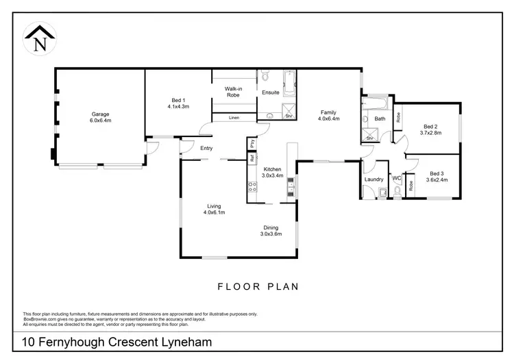 Floorplan of Homely house listing, 10 Fernyhough Crescent, Lyneham ACT 2602