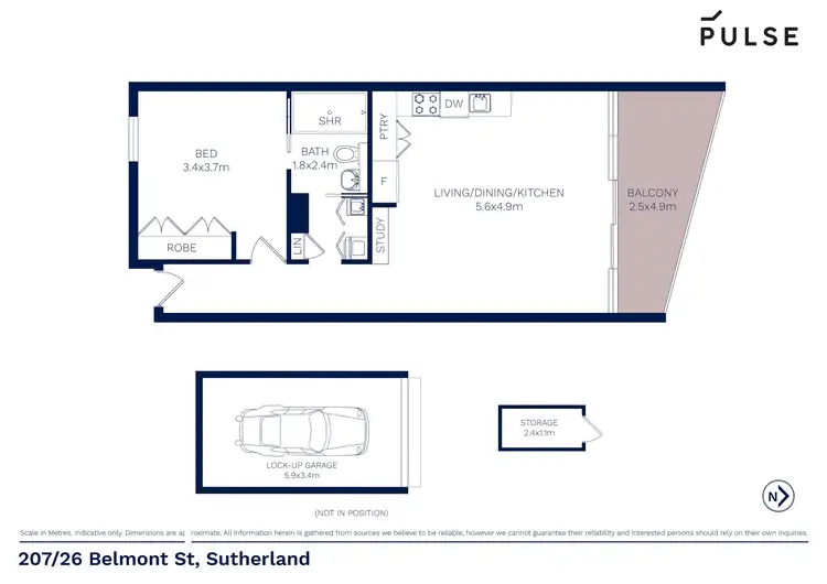 Floorplan of Homely unit listing, 207/26a Belmont Street, Sutherland NSW 2232