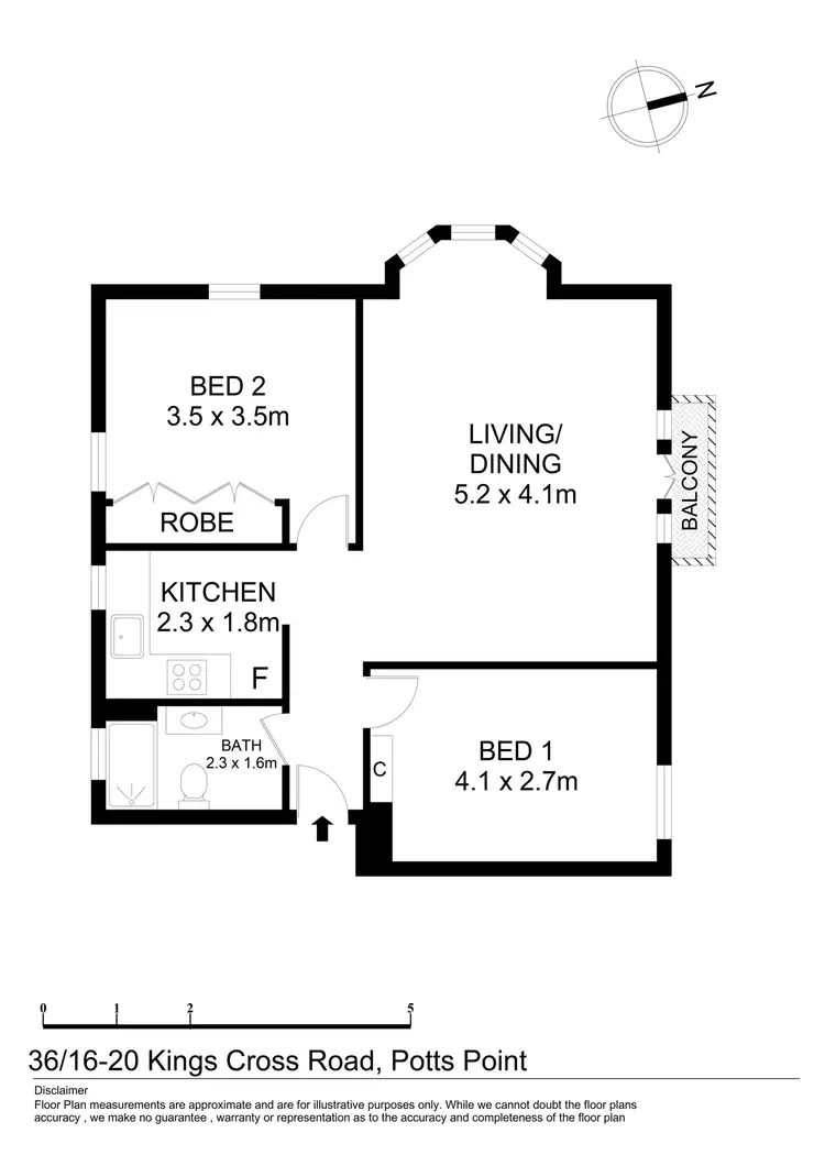 Floorplan of Homely apartment listing, 36/16 Kings Cross Road, Potts Point NSW 2011
